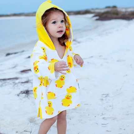 Παιδικό Πόντσο Θαλάσσης Swim Coverup UPF50+ Παπάκι (0-12m) - Zoocchini