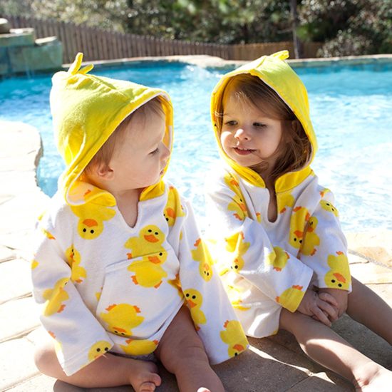 Παιδικό Πόντσο Θαλάσσης Swim Coverup UPF50+ Παπάκι (0-12m) - Zoocchini