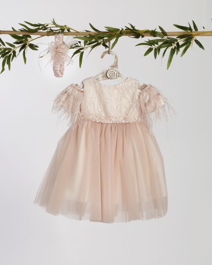 Βαπτιστικό Φορεματάκι για Κορίτσι Σομόν ΦΔ-2406, Lollipop