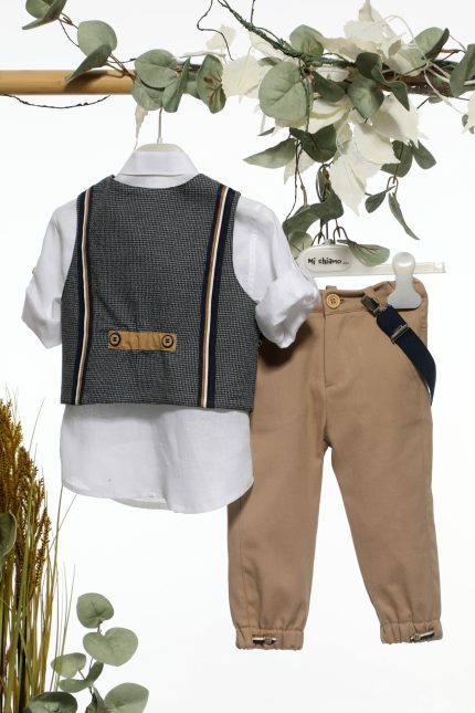 Βαπτιστικό Κοστουμάκι για Αγόρι Βεραμάν Α4637, Mi Chiamo (Αντιγραφή)