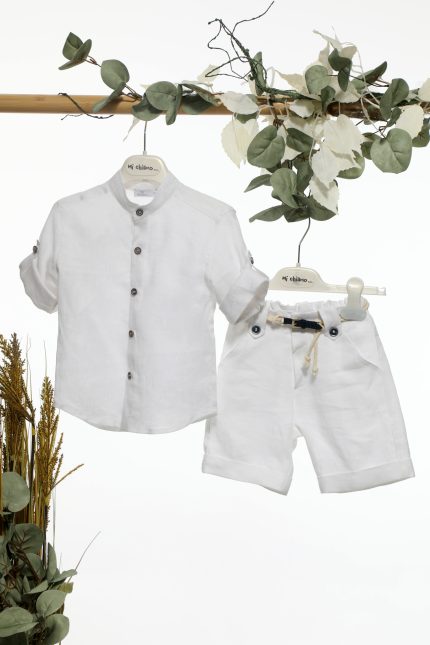 Βαπτιστικό Κοστουμάκι για Αγόρι Λευκό Α4630, Mi Chiamo