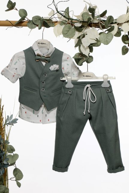 Βαπτιστικό Κοστουμάκι για Αγόρι Πράσινο Α4653, Mi Chiamo