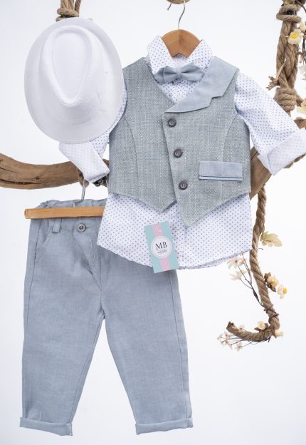 Βαπτιστικό κοστουμάκι για αγόρι Σιέλ ΑΕ60 Mak Baby
