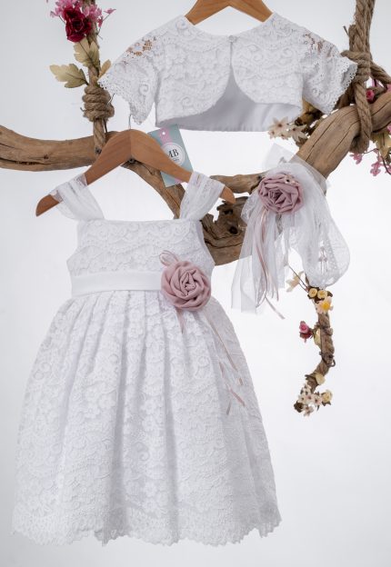 Βαπτιστικό Φόρεμα για κορίτσι Λευκό Κ122 Mak Baby
