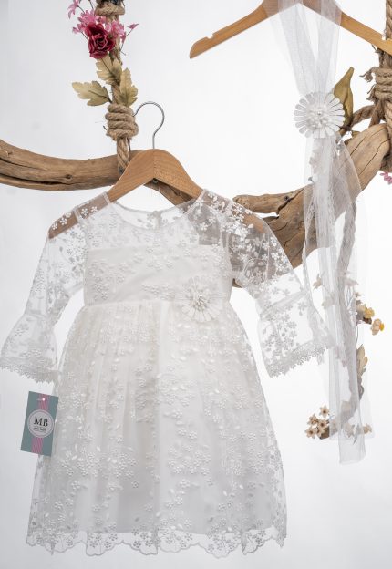 Βαπτιστικό Φόρεμα για κορίτσι Λευκό Κ125 Mak Baby
