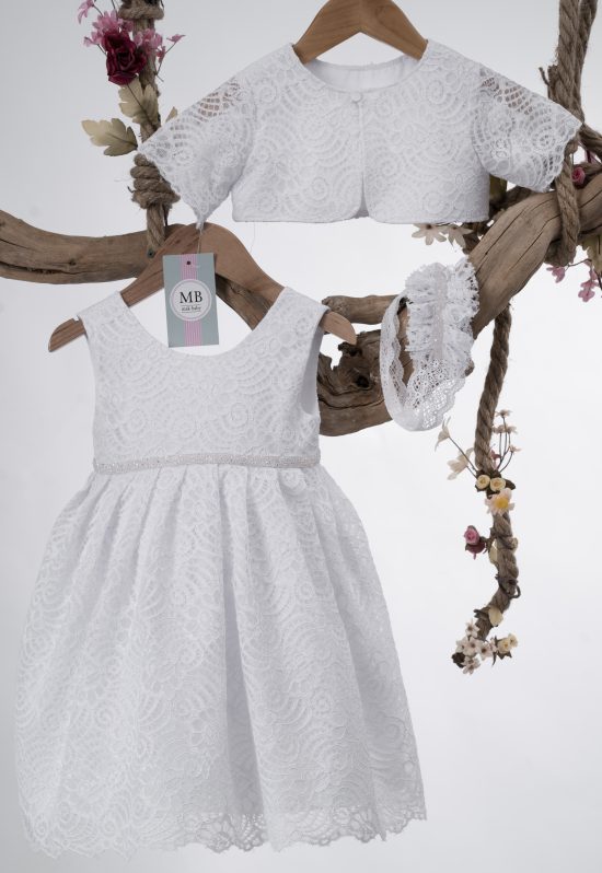 Βαπτιστικό Φόρεμα για κορίτσι Λευκό Κ143 Mak Baby