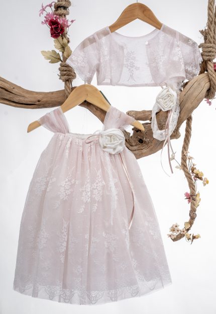 Βαπτιστικό Φόρεμα για κορίτσι Ροζ Κ145 Mak Baby