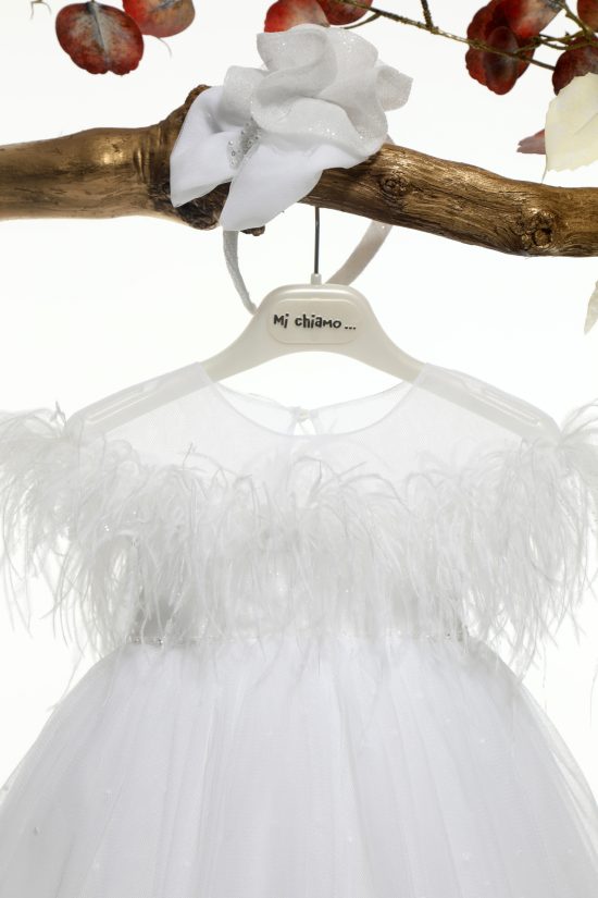 Βαπτιστικό Φορεματάκι για Κορίτσι Λευκό Κ4580-Λ, Mi Chiamo