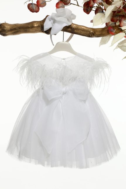 Βαπτιστικό Φορεματάκι για Κορίτσι Λευκό Κ4580, Mi Chiamo