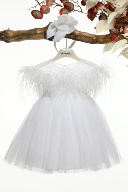 Βαπτιστικό Φορεματάκι για Κορίτσι Λευκό Κ4580, Mi Chiamo