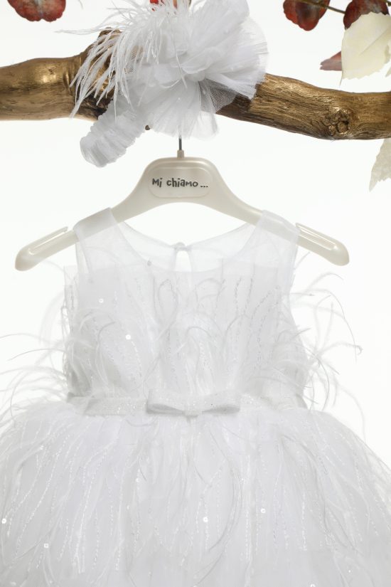 Βαπτιστικό Φορεματάκι για Κορίτσι Λευκό Κ4583Λ, Mi Chiamo