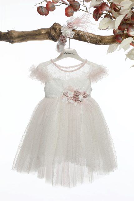 Βαπτιστικό Φορεματάκι για Κορίτσι Ροζ Κ4585, Mi Chiamo