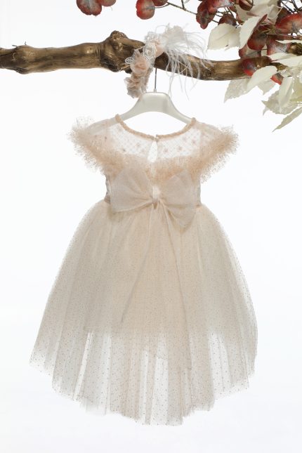 Βαπτιστικό Φορεματάκι για Κορίτσι Πούδρα Κ4585ΣΧ, Mi Chiamo