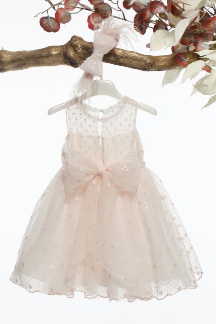 Βαπτιστικό Φορεματάκι για Κορίτσι Πούδρα Κ4594-Σ, Mi Chiamo