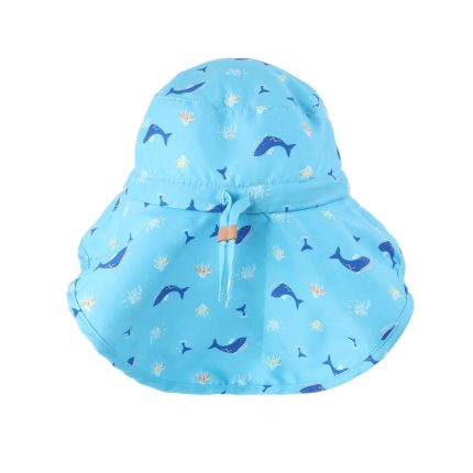 Αντιηλιακό Καπέλο Flapjack Cape Sunhat UPF50 – Whale-Octopus Σιέλ - FlapJackKids