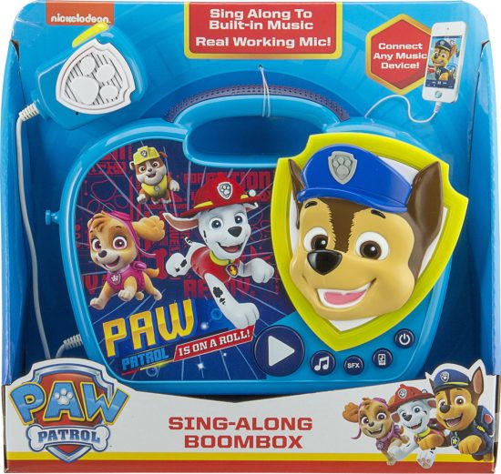 Boombox Karaoke & Ασύρματο Μικρόφωνο Για Παιδιά Paw Patrol (Blue-Yellow) PW-115 - eKids