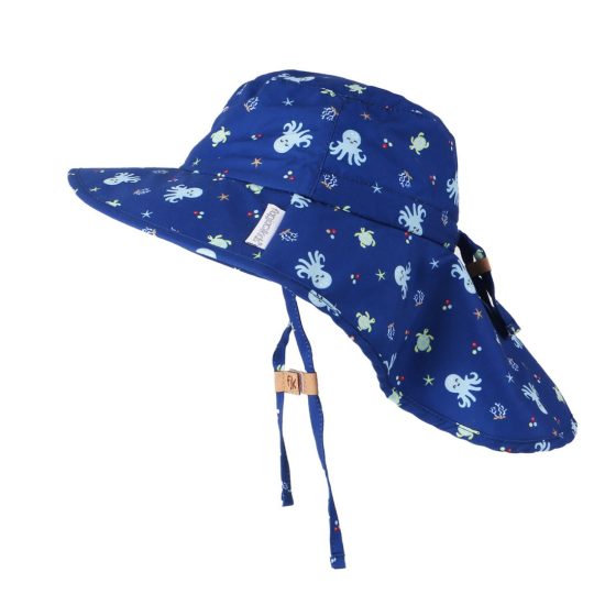 Αντιηλιακό Καπέλο Flapjack Cape Sunhat UPF50 – Octopus Μπλε - FlapJackKids
