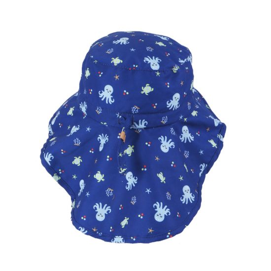 Αντιηλιακό Καπέλο Flapjack Cape Sunhat UPF50 – Octopus Μπλε - FlapJackKids