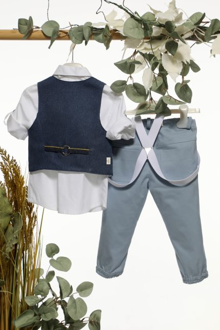 Βαπτιστικό Κοστουμάκι για Αγόρι Ραφ-Τζιν Α4673, Mi Chiamo