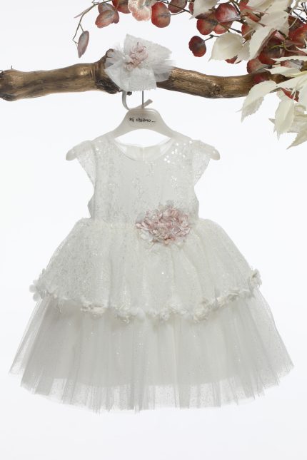 Βαπτιστικό Φορεματάκι για Κορίτσι Ιβουάρ Κ4592Φ, Mi Chiamo
