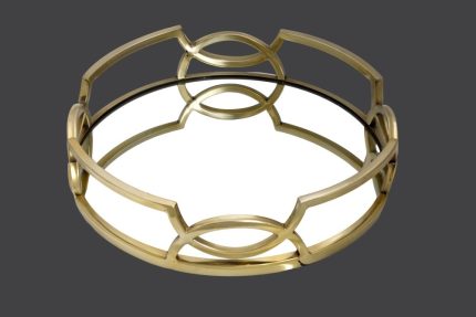 Δίσκος Γάμου Μεταλλικός με Καθρέπτη Χρυσό A643280 - La Vista