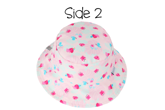 Καπέλο Διπλής Όψης UPF 50+ – Pink Chameleon-Tropical - FlapJackKids