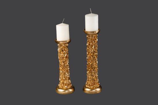 Κηροπήγιο Ανάγλυφο Χρυσό Small 30cm KR581490