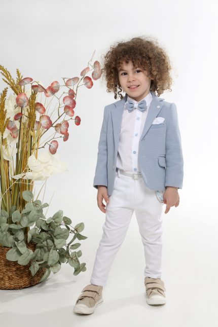 Βαπτιστικό Κοστουμάκι για Αγόρι Σιέλ-Λευκό Α4699, Mi Chiamo