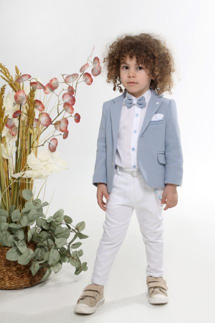 Βαπτιστικό Κοστουμάκι για Αγόρι Σιέλ-Λευκό Α4699, Mi Chiamo