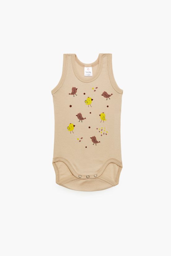 Βρεφικά Εσώρουχα Κορμάκια Unisex 6τμχ Stars Πολύχρωμα Χωρίς Μανίκι Βαμβακερά 100% - Pretty Baby