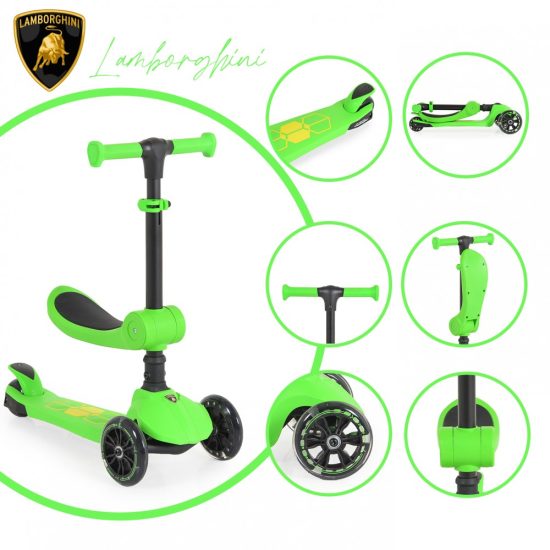 Πατίνι Scooter Τρίτροχο Lamborghini 2in1 Green 3800146228576