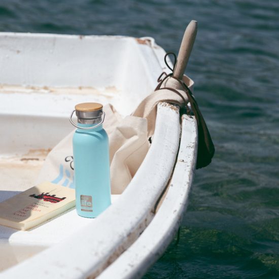Ecolife Μπουκάλι Θερμός Blue Thermos 500ml | Bamboo Lid 5208009002499