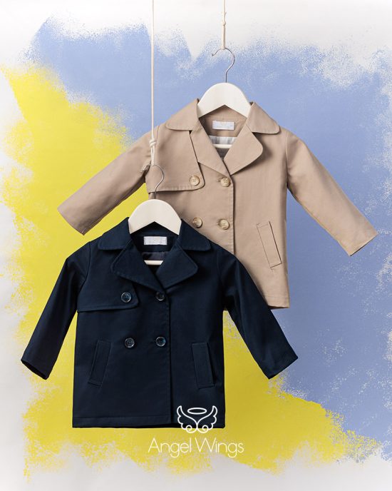 Βαπτιστικό Παλτό για αγόρι Μπλε Navy 330, Angel Wings