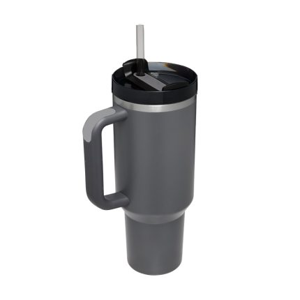 Θερμός Ποτήρι Ανοξείδωτο με Καλαμάκι Junior Grey 900ml 5208009003014 - Ecolife