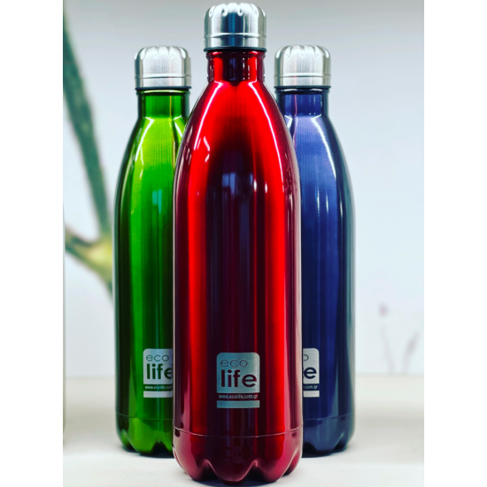 Μπουκάλι Θερμός Red Metallic Thermos 1lt 5208009002246 - Ecolife