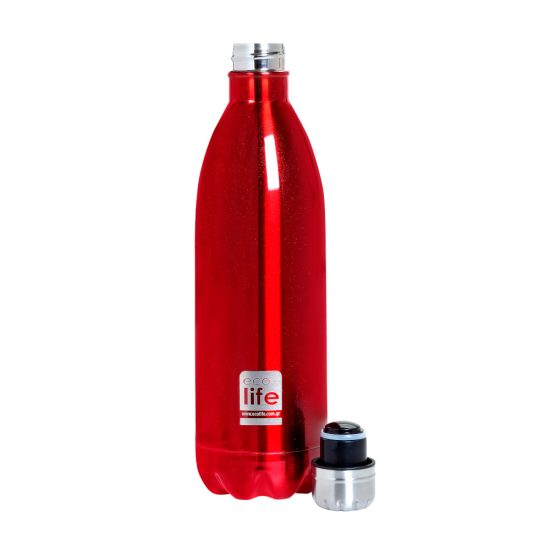 Μπουκάλι Θερμός Red Metallic Thermos 1lt 5208009002246 - Ecolife