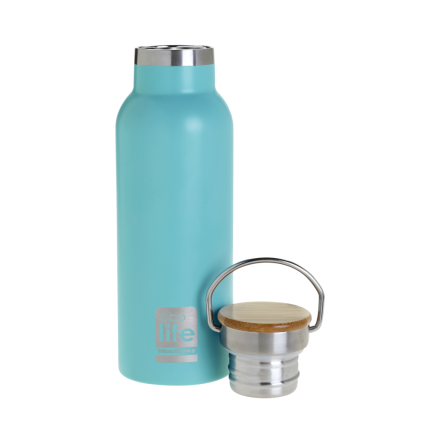 Ecolife Μπουκάλι Θερμός Blue Thermos 500ml | Bamboo Lid 5208009002499