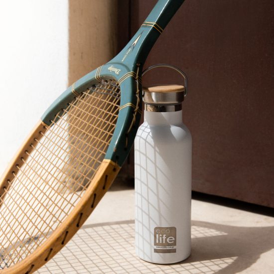 Ecolife Μπουκάλι Θερμός White Thermos 500ml | Bamboo Lid
