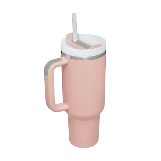 Θερμός Ποτήρι Ανοξείδωτο με Καλαμάκι Flamingo Pink 900ml 5208009003007 - Ecolife