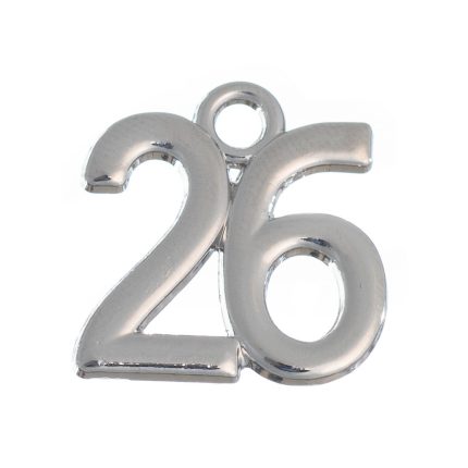 Μεταλλική Ημερομηνία ''26'' Ασημένιο 50τμχ (2x2εκ) NU1923