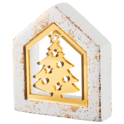 Διακοσμητικό Κεραμικό Σπιτάκι & Πλέξι Δέντρο (7x8x1,9εκ) | Κ848