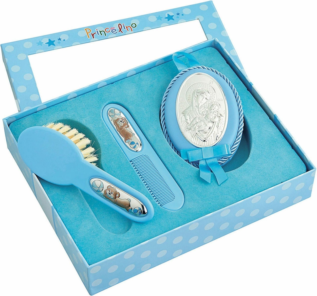 Σετ Δώρου Σιέλ Εκκλησιαστική Εικόνα και Χτενα και Βούρτσα | SA003-C Georgiou Σετ Δώρου Σιέλ Εκκλησιαστική Εικόνα και Χτενα και Βούρτσα | SA003-C Georgiou