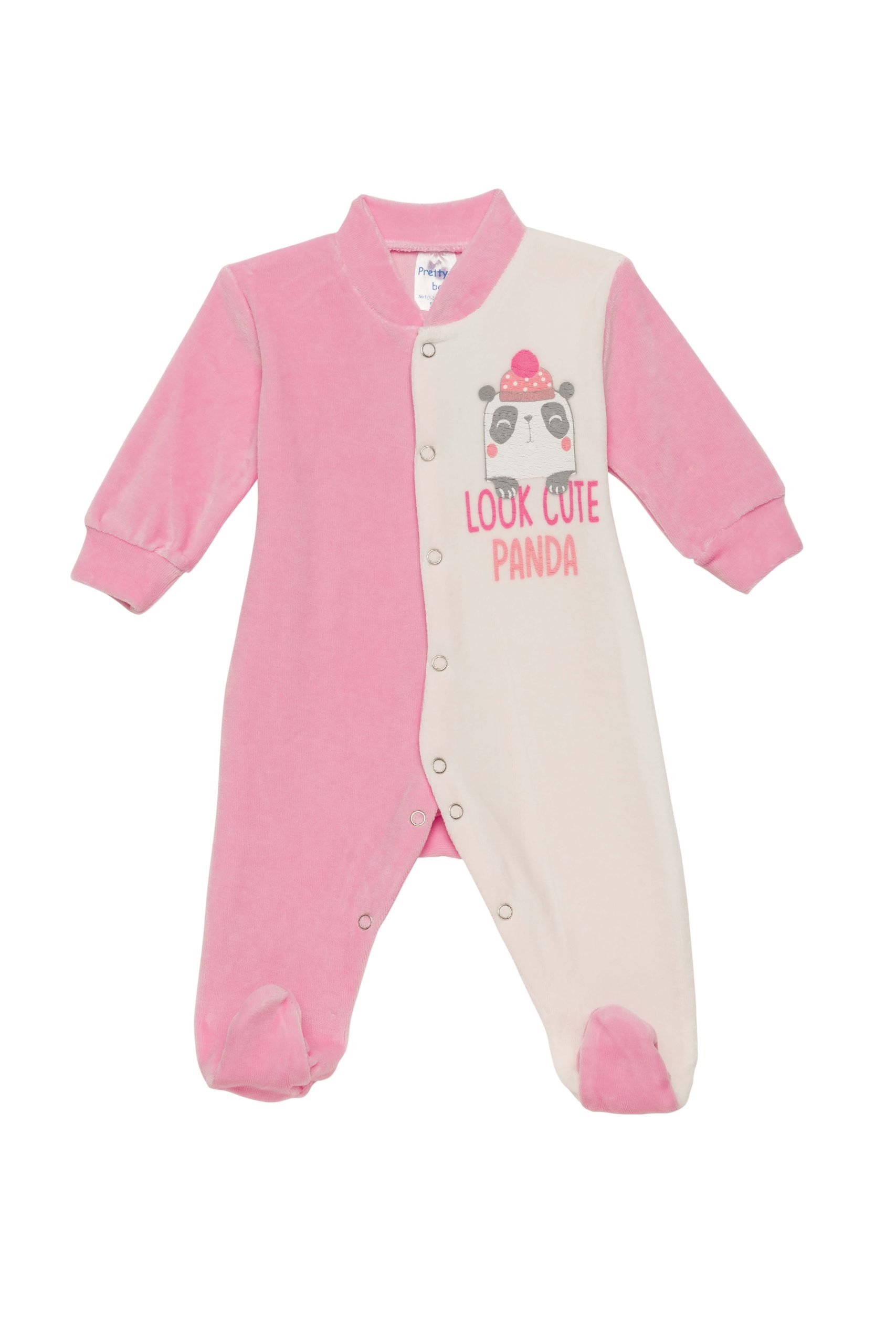 Βρεφικό Χειμερινό Φορμάκι Βελούδο για Κορίτσι Panda Ροζ-Λευκό Μακρύ Μανίκι, Βαμβακερό 80%, Πολυέστερ 20% - Pretty Baby Βρεφικό Χειμερινό Φορμάκι Βελούδο για Κορίτσι Panda Ροζ-Λευκό Μακρύ Μανίκι, Βαμβακερό 80%, Πολυέστερ 20% - Pretty Baby