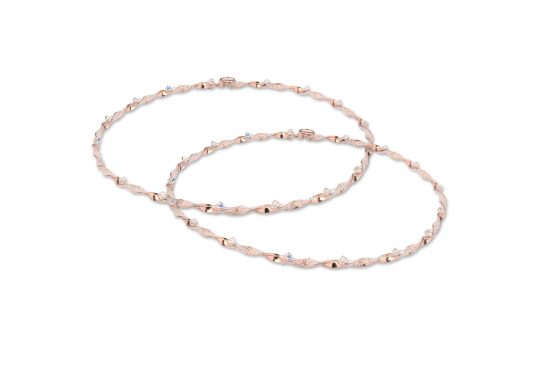Aσημένια Στέφανα Γάμου 925 Rose Gold με Crystal Fabric & Swarovski Crystals  | STS843 Georgiou