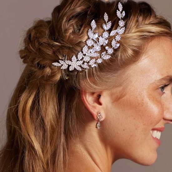 Κόσμημα Χτενάκι με Ζιργκόν σε Χρώμα Ασημί Flower Lilly Hairpin | BA01 Hair Duty
