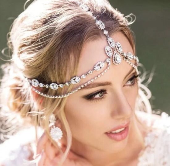 Κόσμημα με Ζιργκόν σε Χρυσό Χρώμα Zirconia Headpiece | AC264 Hair Duty