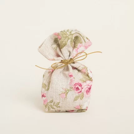 Πουγκί με Βάση σε Σχέδιο Floral Vintage σε Μπεζ Απόχρωση (8εκ x 12εκ) | 390952 Ntampoudis