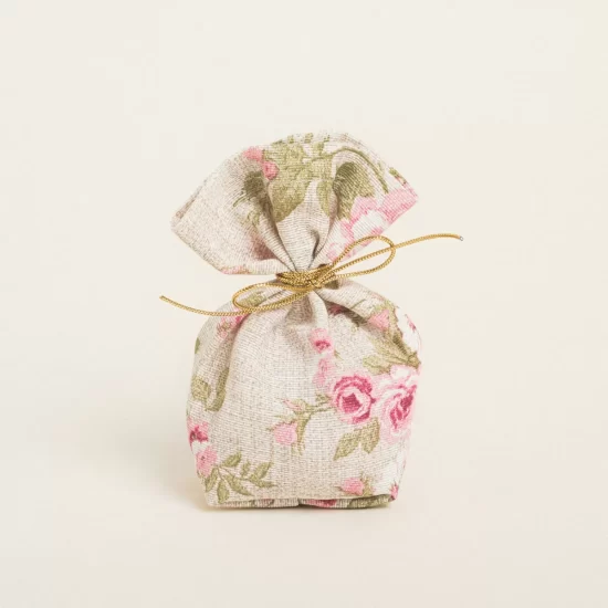 Πουγκί με Βάση σε Σχέδιο Floral Vintage σε Μπεζ Απόχρωση (8εκ x 12εκ) | 390952 Ntampoudis