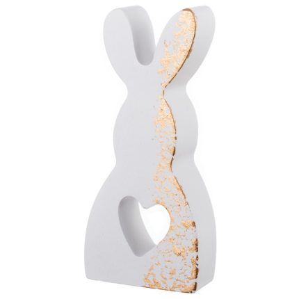 Κεραμικός Λαγός με Καρδιά Κόκκινο-Χρυσό (5,8x12,5x2,5cm) Κ941