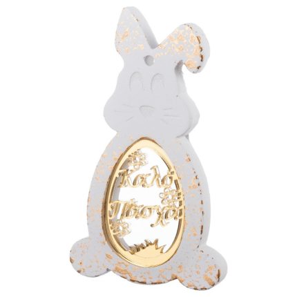 Κεραμικός Λαγός με Καρδιά Λευκό-Κόκκινο (5,8x12,5x2,5cm) Κ941